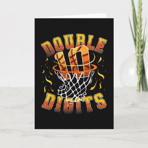 Double Digits Birthday Decorations Boy 10 Sketll 1 Card