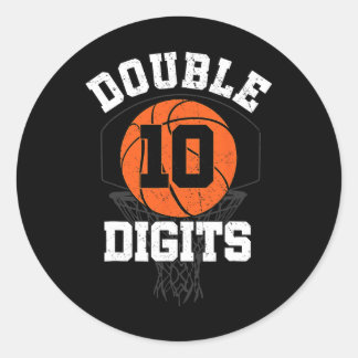 Double Digits Birthday Decorations Boy 10th Basket Classic Round Sticker