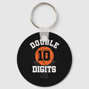 Double Digits Birthday Decorations Boy 10th Basket Key Ring
