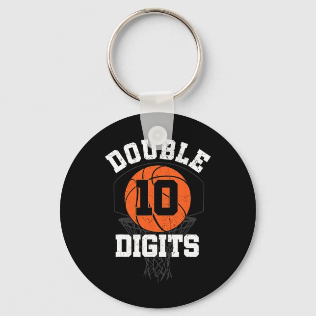 Double Digits Birthday Decorations Boy 10th Basket Key Ring (Front)