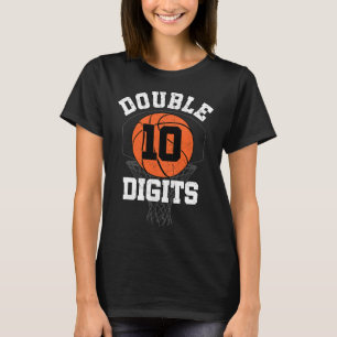 Double Digits Birthday Decorations Boy 10th Basket T-Shirt