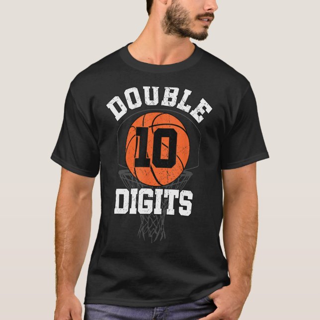 Double Digits Birthday Decorations Boy 10th Basket T-Shirt (Front)