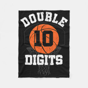 Double Digits Birthday Decorations Boy 10th Bysket Fleece Blanket