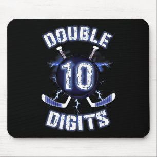 Double Digits Birthday Decorations Ice Hockey 10th Mouse Pad
