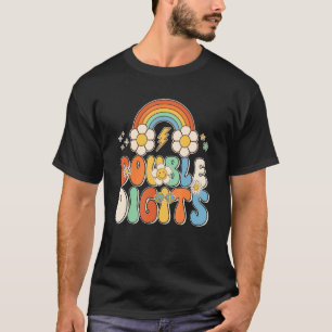 Double Digits Groovy Rainbow Boho Style Birthday K T-Shirt