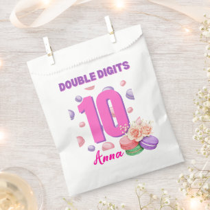 Double Digits Macaroon Teenager Birthday Girl Favour Bags