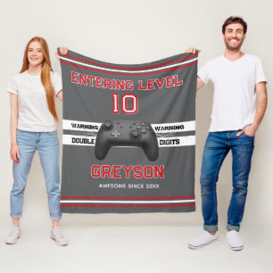 Double digits! Perfect Ten Year old Birthday Flee Fleece Blanket
