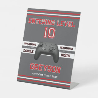 Double digits! Perfect Ten Year old Birthday  Pedestal Sign