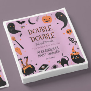 Double Double Twins Halloween Baby Shower Napkin