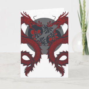 Double Dragon Greeting Card
