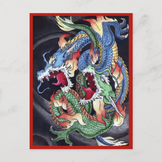 Double Dragons Postcard (Front)
