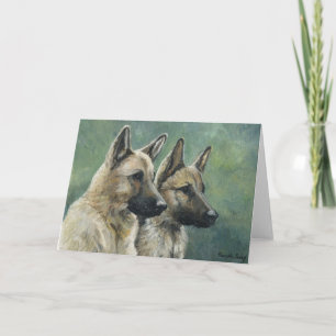 "Double Duty" German Shepherd Art Notecards