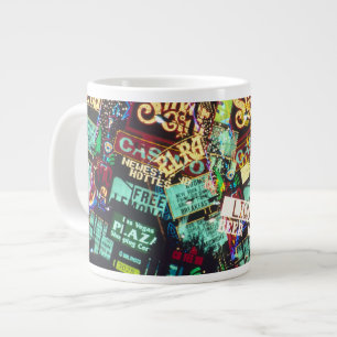 Double exposure, casino signs, Las Vegas, Large Coffee Mug