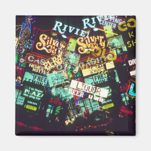 Double exposure, casino signs, Las Vegas, Magnet