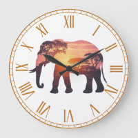Double Exposure Elephant Silhouette Design – Savan