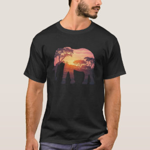Double Exposure Elephant Silhouette Design – Savan T-Shirt
