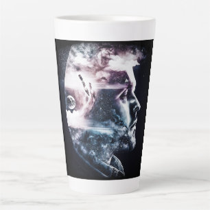 Double Exposure Man Latte Mug