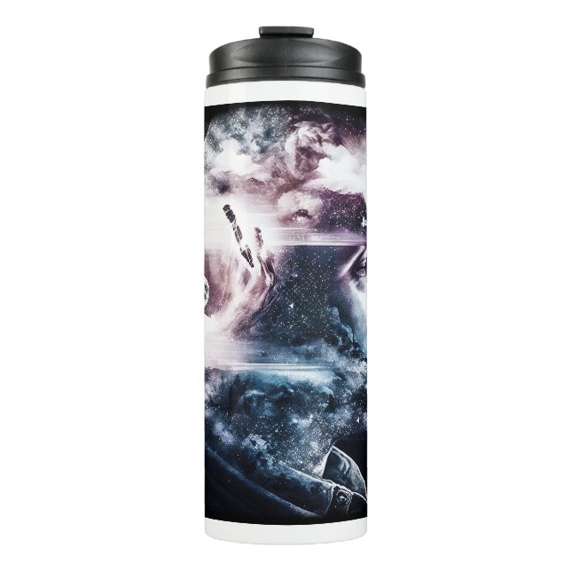 Double Exposure Man Thermal Tumbler  (Front)