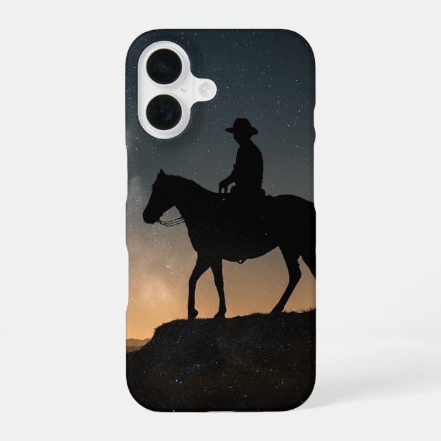 Double Exposure Phone Case - Lone Rider Starry Sky (Back)
