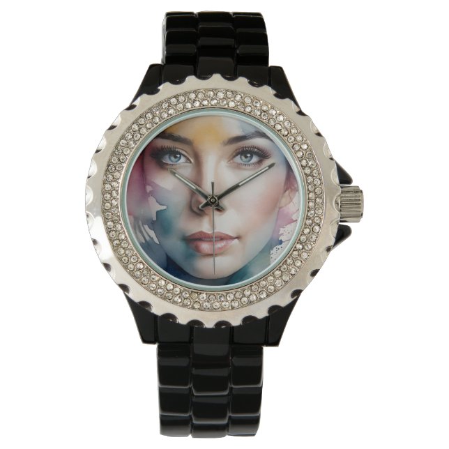 Double exposure woman art watch (Front)