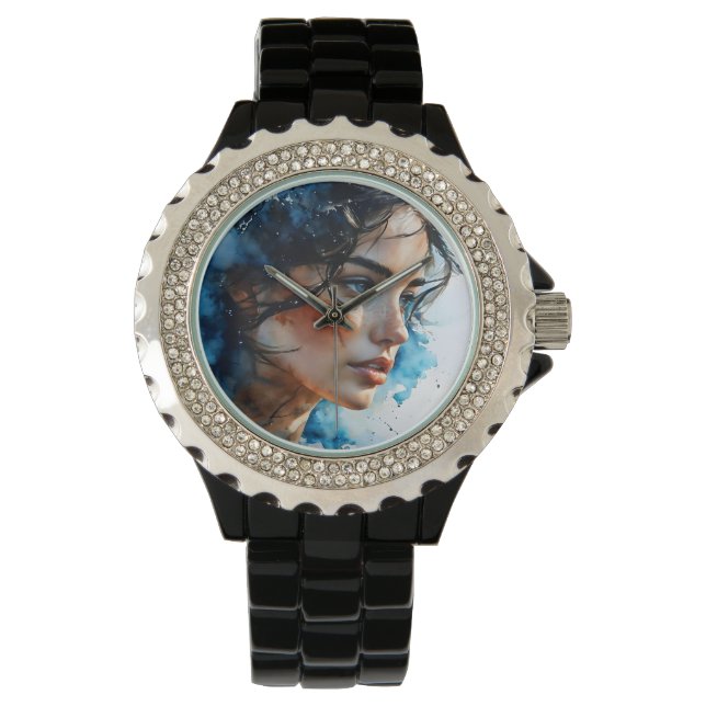 Double exposure woman art watch (Front)