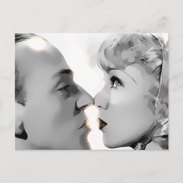 double face aside kissing postcard (Front)