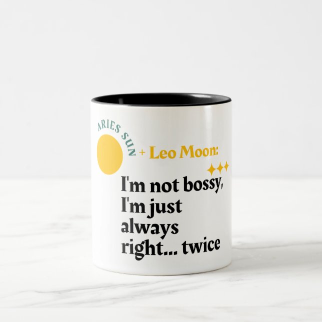 Double Fire Power - Aries Sun, Leo Moon Zodiac Mug (Center)