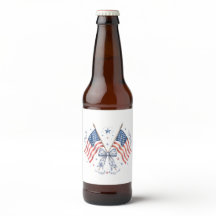 Double Flag 4th of July beer label