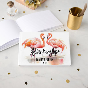 Double Flamingo Family Reunion Party Essential Guest Book