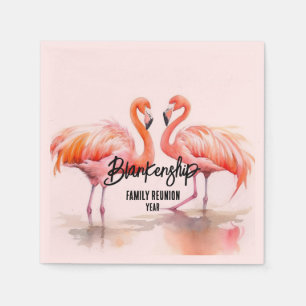 Double Flamingo Family Reunion Party Essentials Napkin
