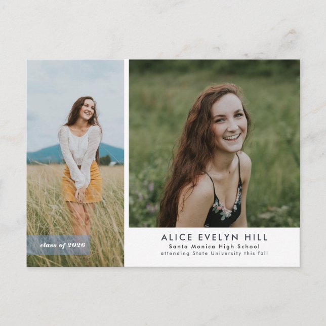 Double Frame Graduation Postcard (Front)