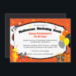 Double Fun Halloween Birthday Bash Costume Party Invitation<br><div class="desc">Embark on a thrilling journey of double celebrations as we unite Halloween's spookiness with a birthday bash like no other! Join us for an enchanting costume party that blends eerie excitement with festive joy. Don't miss the chance to personalise this Halloween-themed kids' birthday invitation by showcasing a high-quality photo of...</div>