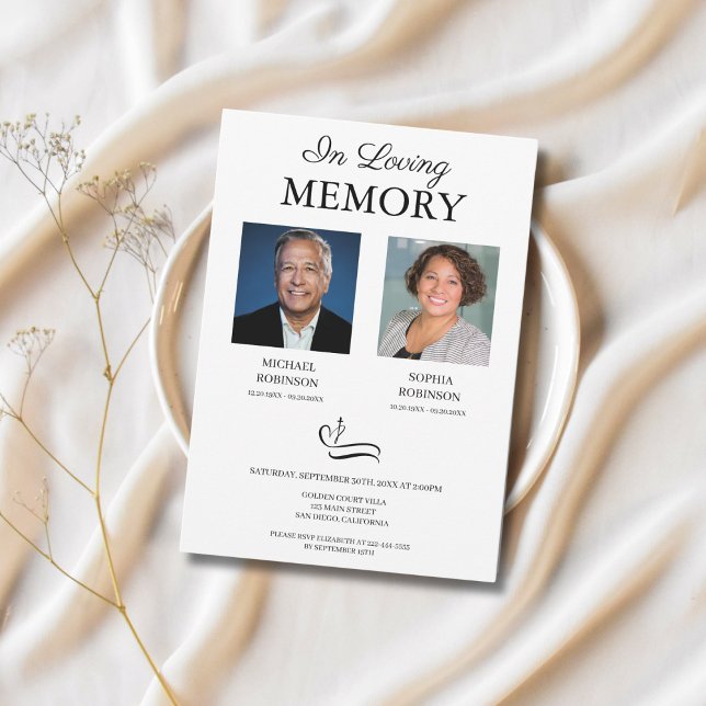 Double Funeral Memorial Photo Invitation (Creator Uploaded)