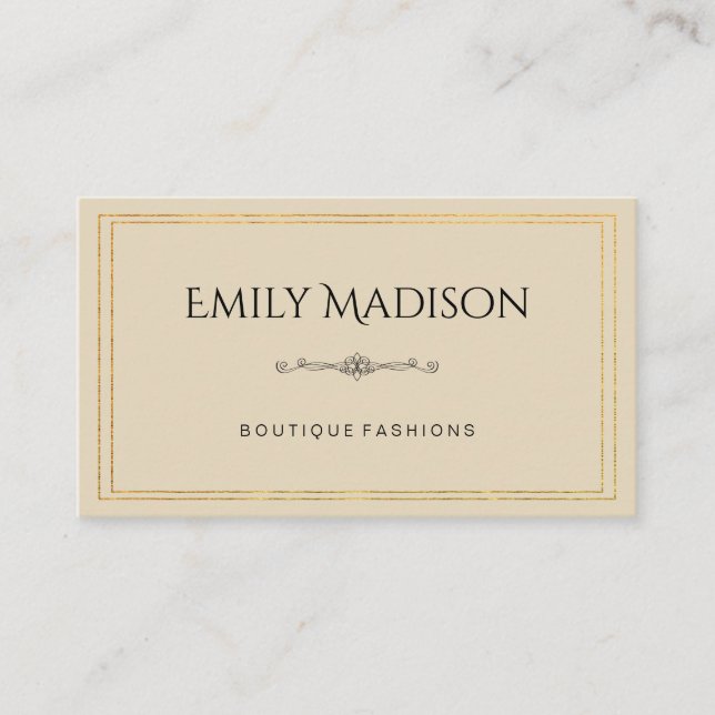 Double Gold Borders / Elegant Element / Variation Business Card (Front)