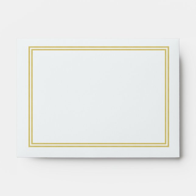 Double Gold Metallic Border on Bubbly White Envelope (Front)
