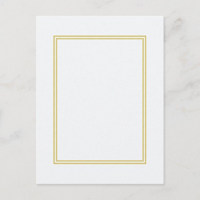 Double Gold Metallic Border on Bubbly White Postcard (Front)