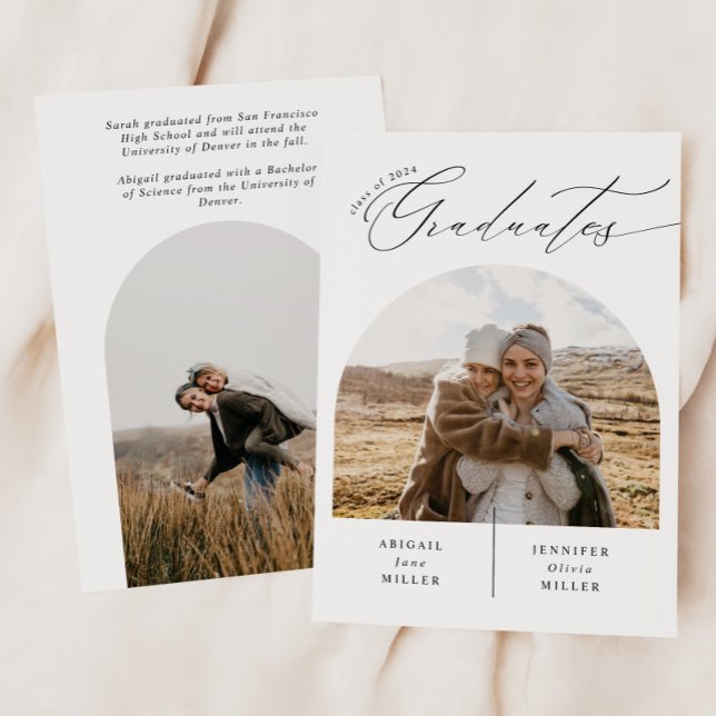 Double Graduates Photo Graduation Announcement (Creator Uploaded)