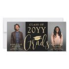 Double Graduation 2 Grads Black & Gold Joint Photo