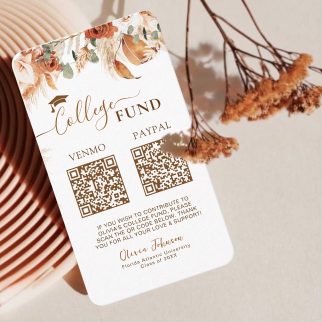Double Graduation College Fund QR Code   Enclosure Card (Creator Uploaded)