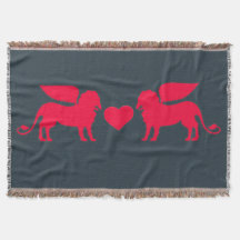 DOUBLE GRIFFINS OF LOVE throw blanket