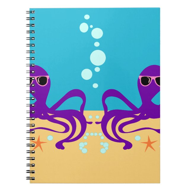 Double Groovy Octopus Spiral Notebook (Front)