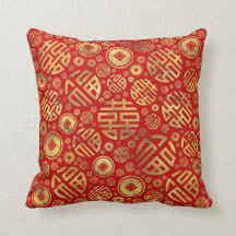 Double Happiness and Chinese coins pattern