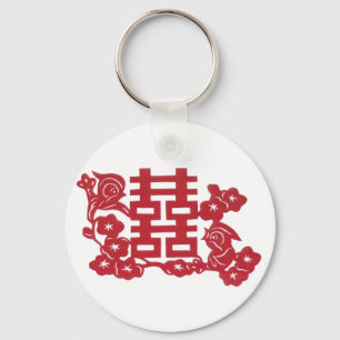 Double happiness Birds Key Ring