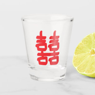 Double Happiness Chinese Symbol Shot Glass