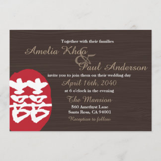 Double Happiness Chinese Wedding Invitation