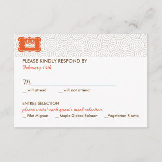 Double Happiness Chinese Wedding Invitation - RSVP