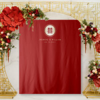 Double Happiness Chinese Wedding Photo Backdrop