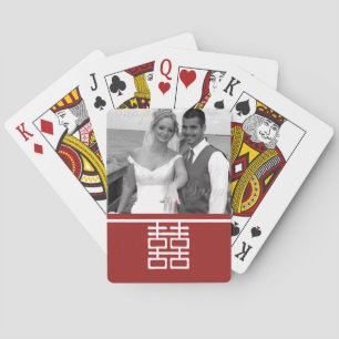 Double Happiness Chinese Wedding Playing Cards