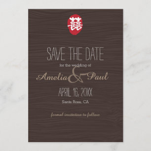 Double Happiness Chinese Wedding - Save the Date