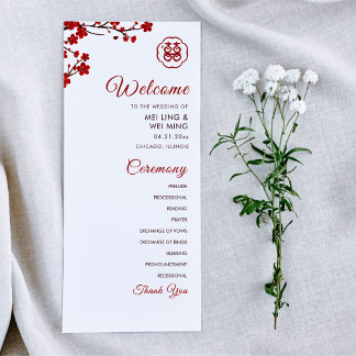 Double Happiness Elegant Chinese Wedding Program